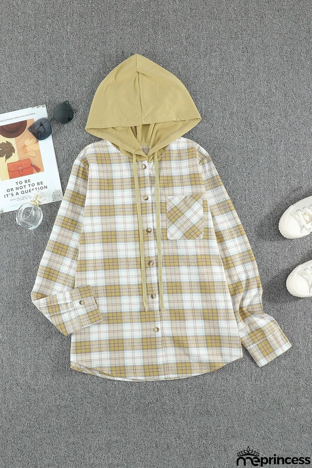 Plaid Hooded Shirt Coat