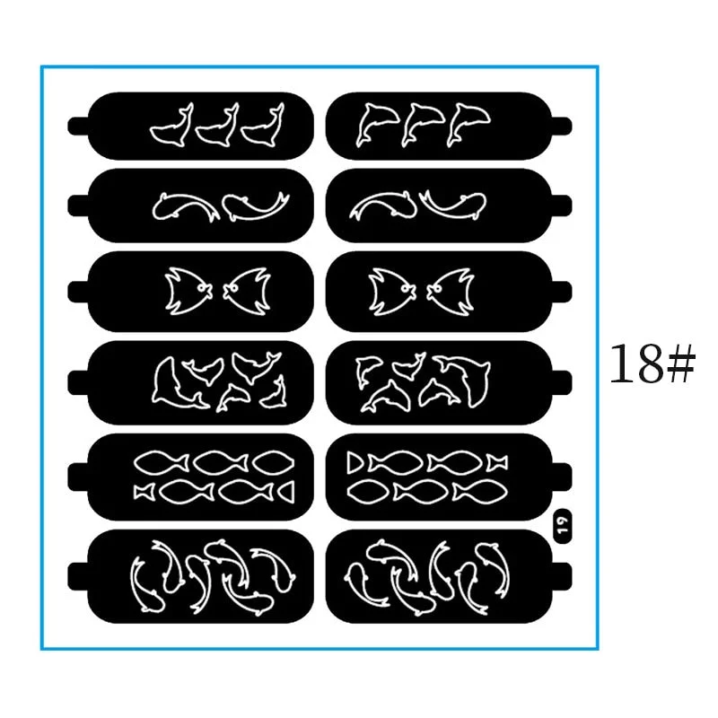 Hollow Leaves Series Nail Stickers Flowers Heart Star Self-adhesive Manicures Sticker For Nail Polish DIY Decorations Tips