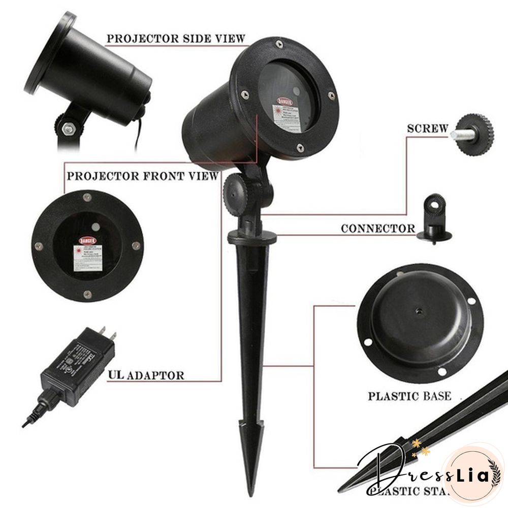 Outdoor Indoor Waterproof Green & Red Laser Projector Light for Party Landscape Garden Halloween Christmas Decoration Gift US/EU/UK/AU Plug