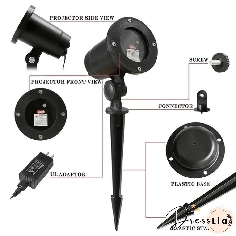 Outdoor Indoor Waterproof Green & Red Laser Projector Light for Party Landscape Garden Halloween Christmas Decoration Gift US/EU/UK/AU Plug