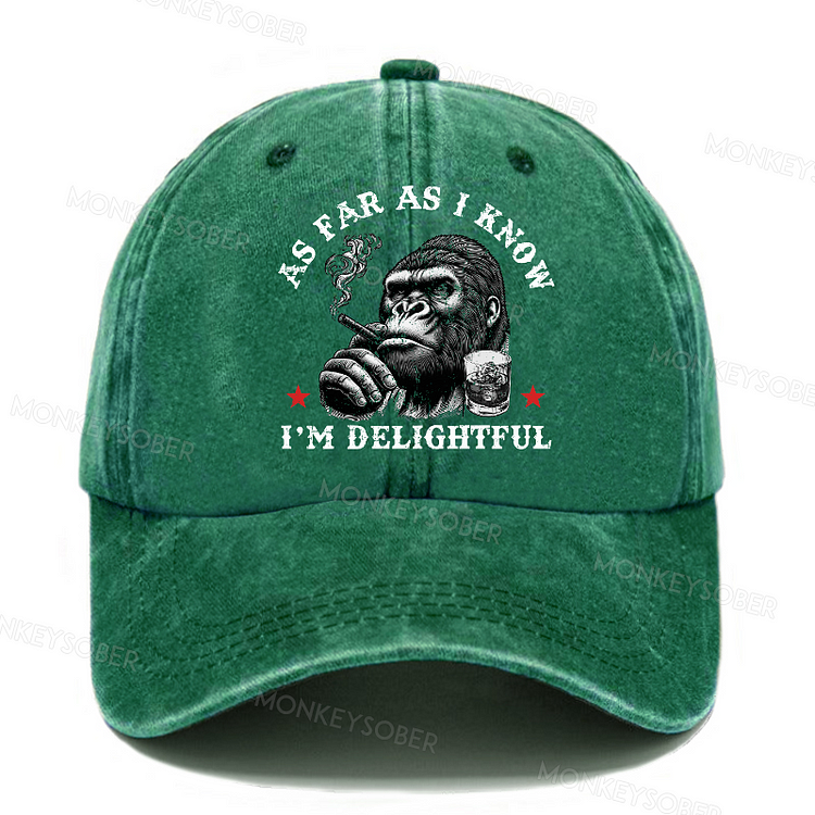 As Far As I Know I'm Delightful  Washed Baseball Caps