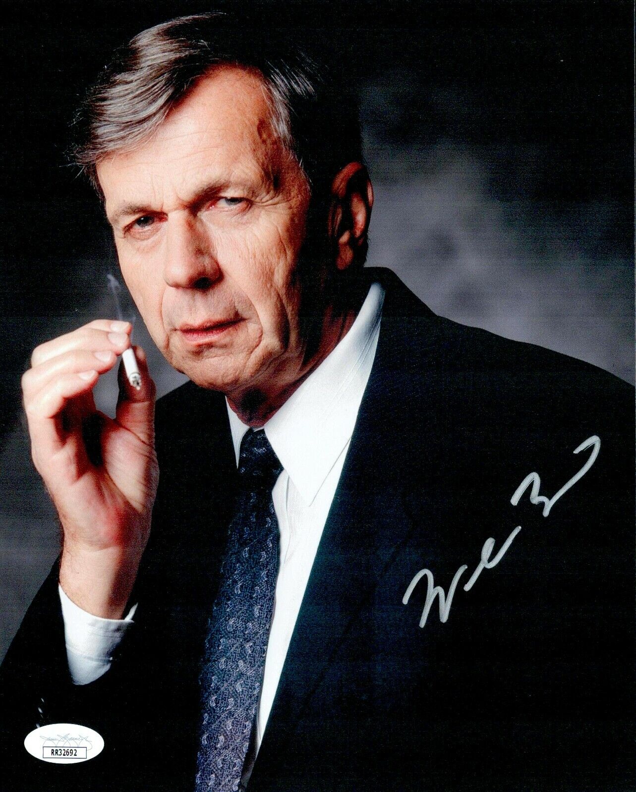 WILLIAM B DAVIS Signed X-FILES 8x10 Photo Poster painting Cigarette Man Autograph JSA COA Cert