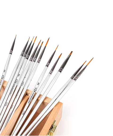 12 Pcs Super Fine Miniature Detail Paint Brush Set-Himinee.com