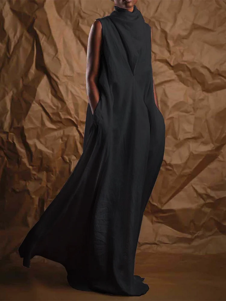 *Turtleneck wrap Long Maxi Dress