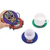 6pcs/set Diamond Painting Skull Coaster Round Cup Cushion Home Decor