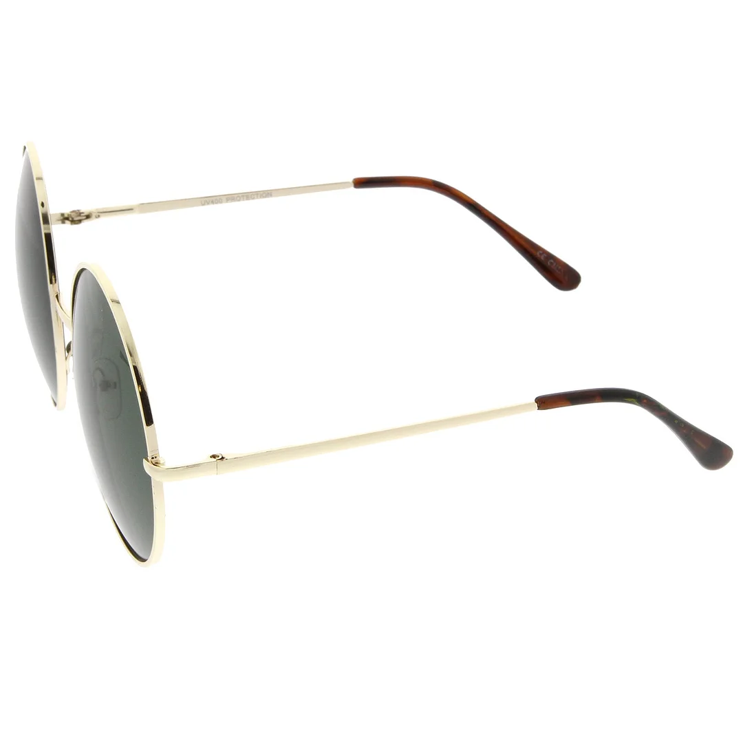 Super Large Oversize Slim Temple Round glasses 61mm