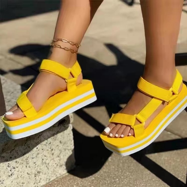 Women's Platform Rainbow Sandals