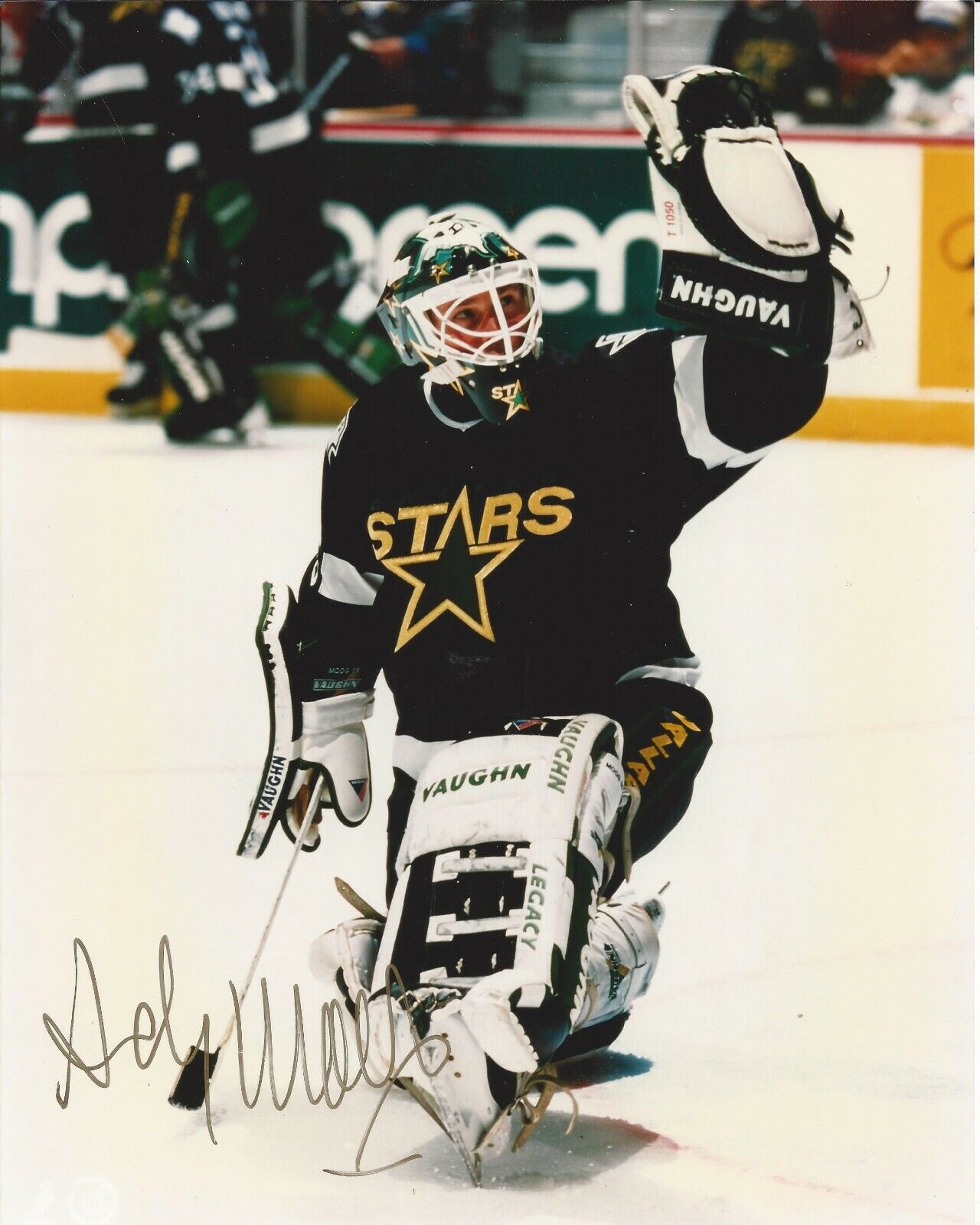 8x10 Autographed Andy Moog Dallas Stars S028