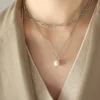 Stylish Double Layers Natural Pearl Necklace