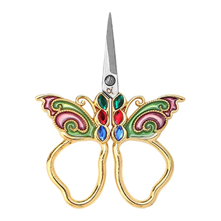 Vintage Embroidery Scissors with Rhinestones Butterfly Shape Needlework Scissors 10.9*5.9CM(4.29*2.32 in）