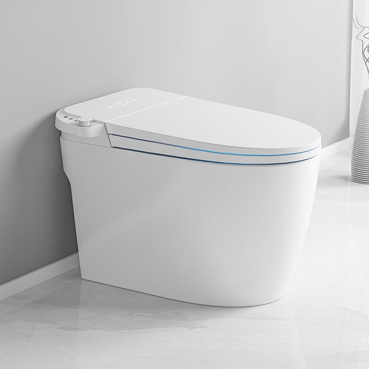 Homemys Smart One-Piece Floor Square Toilet with Remote Control and Automatic Cover in White