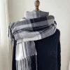 Autumn Winter Women Men Unisex Plaid Shawl Scarf