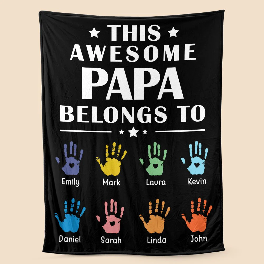 Loveyoufancy Loveyoufancy Personalized This Awesome Daddy Belongs to Blanket