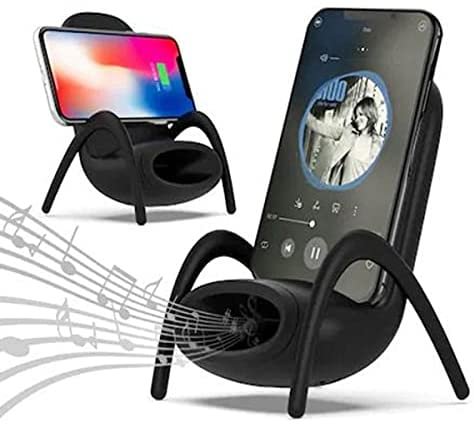  Portable Mini Chair Wireless Charger Supply for All Phones,Wireless Charging Station Wireless Phone Charger Phone Stand Holder Bracket with Musical Speaker Function, USB Cable Power Bank