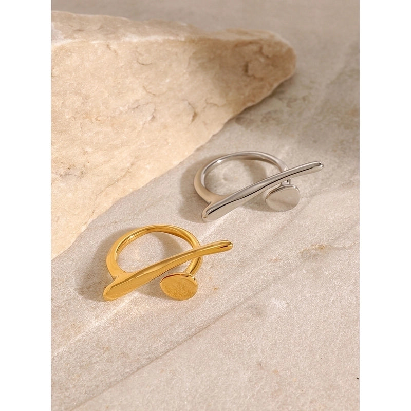 Minimalist Classic Style Geometric 304 Stainless Steel Open Rings