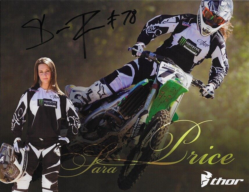 *SARA PRICE*SIGNED*AUTOGRAPHED*PICTURE*MONSTER*ENERGY*KAWASAKI*THOR*COA*