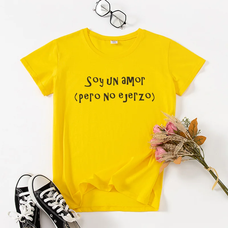 Fashion SpanishCamisetaDeMujer ShortSleeve Women T-shirts Cotton SummerShirt Letter PritnLadyTshirtTee Black White