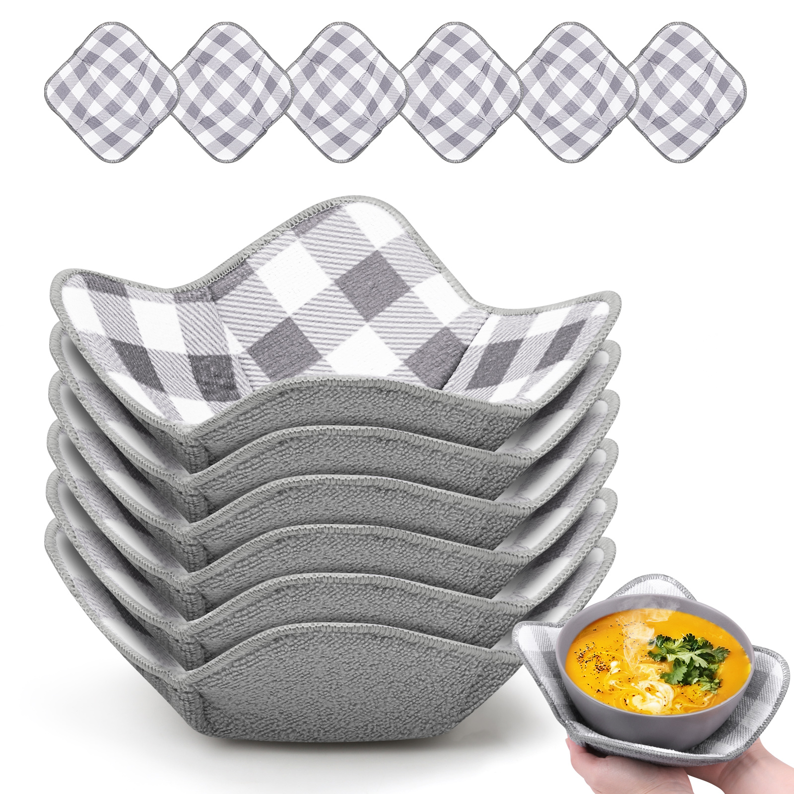 

Buffalo Plaid Bowl Huggers Sponge and Microfiber Small Bowls Holder Bowl Po, 501 Original