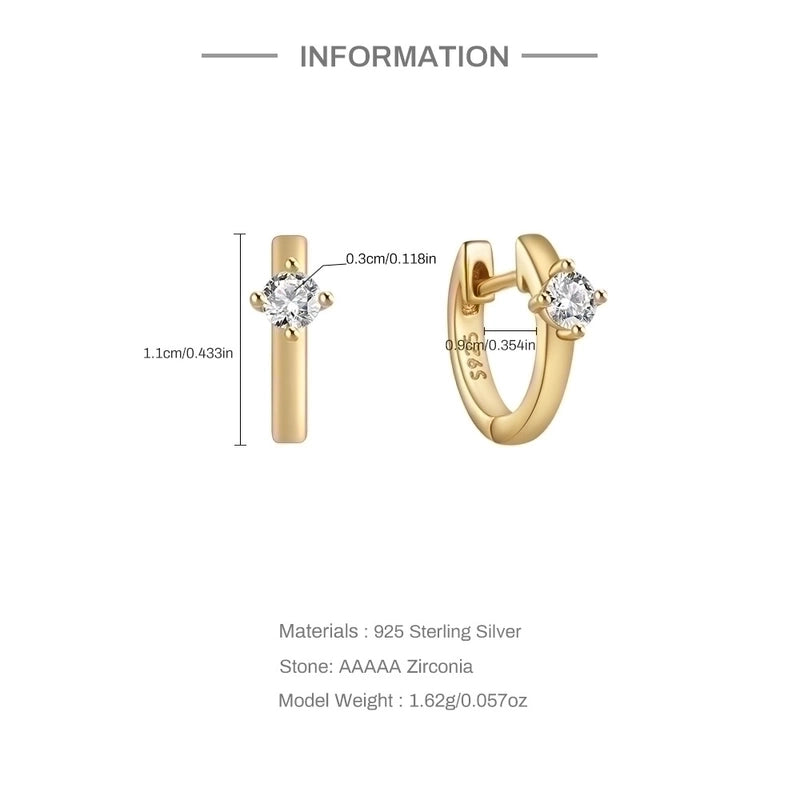 1 Pair Minimalist Geometric Plating Sterling Silver Hoop Earrings