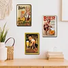 3PCS bi&egrave;re fille - Panneaux en &eacute;tain m&eacute;tallique(20*30cm/30*40cm) - Bi&egrave;re