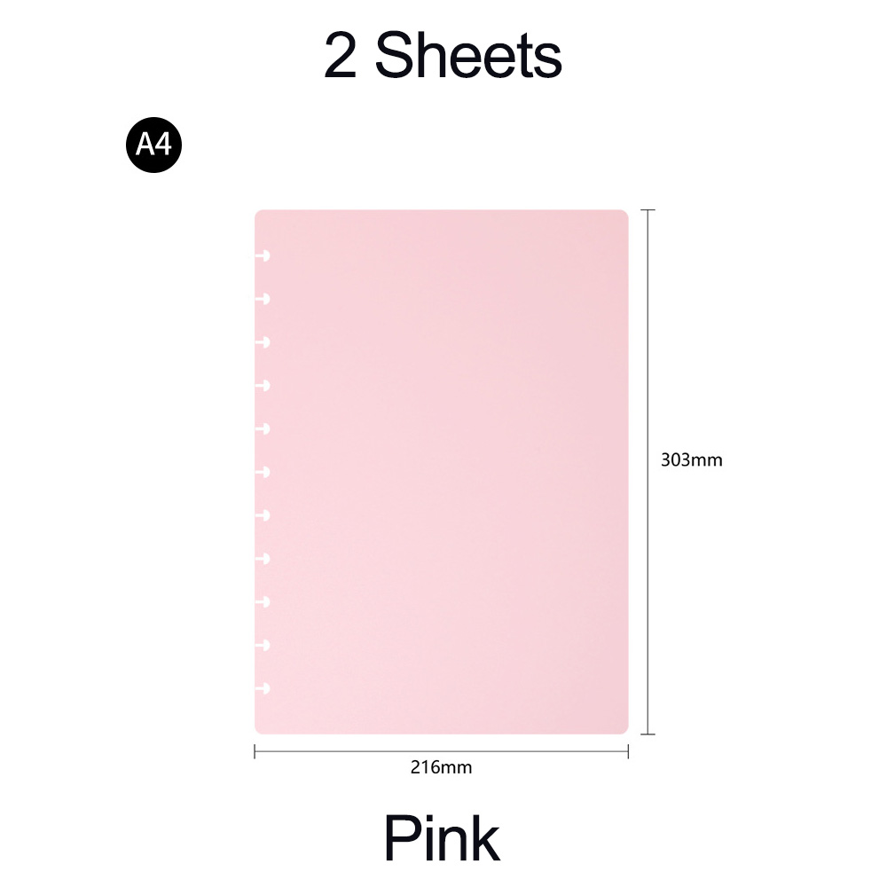 Notebook A4 Replacement Cover Mushroom Hole Color PP Notebook Cover Office Binding Supplies