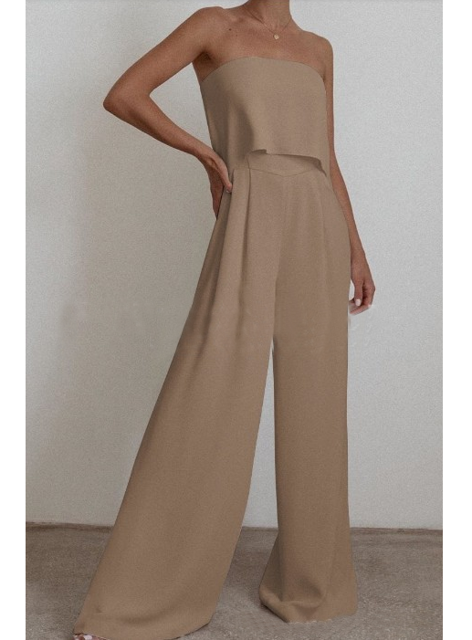 Two-piece fashion one-shoulder top and trousers Set