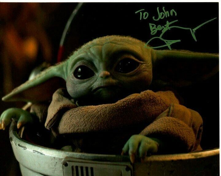 JOHN ROSENGRANT Signed THE MANDALORIAN BABY YODA GROGU Photo Poster paintinggraph - To John