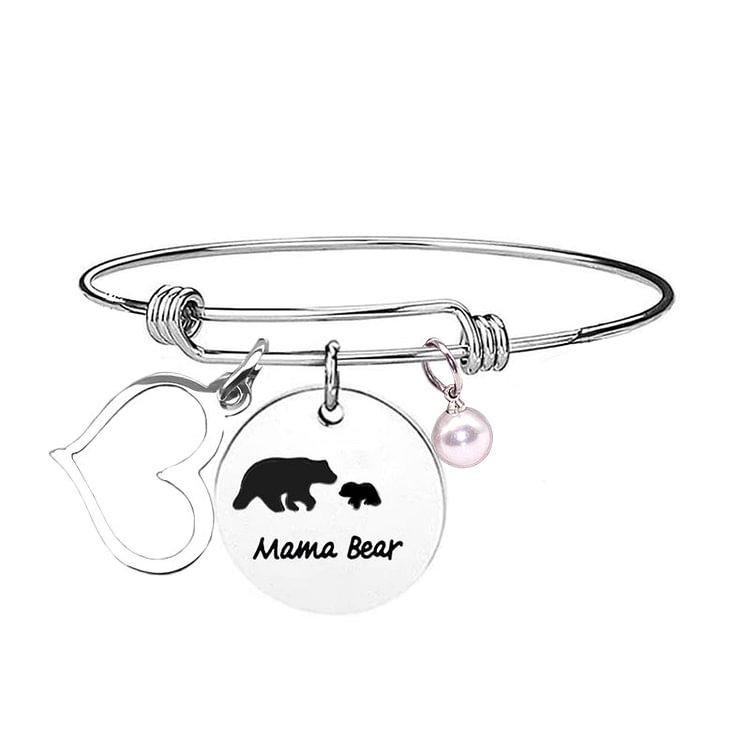 For Mom - Mama  Bear Bangle Bracelet