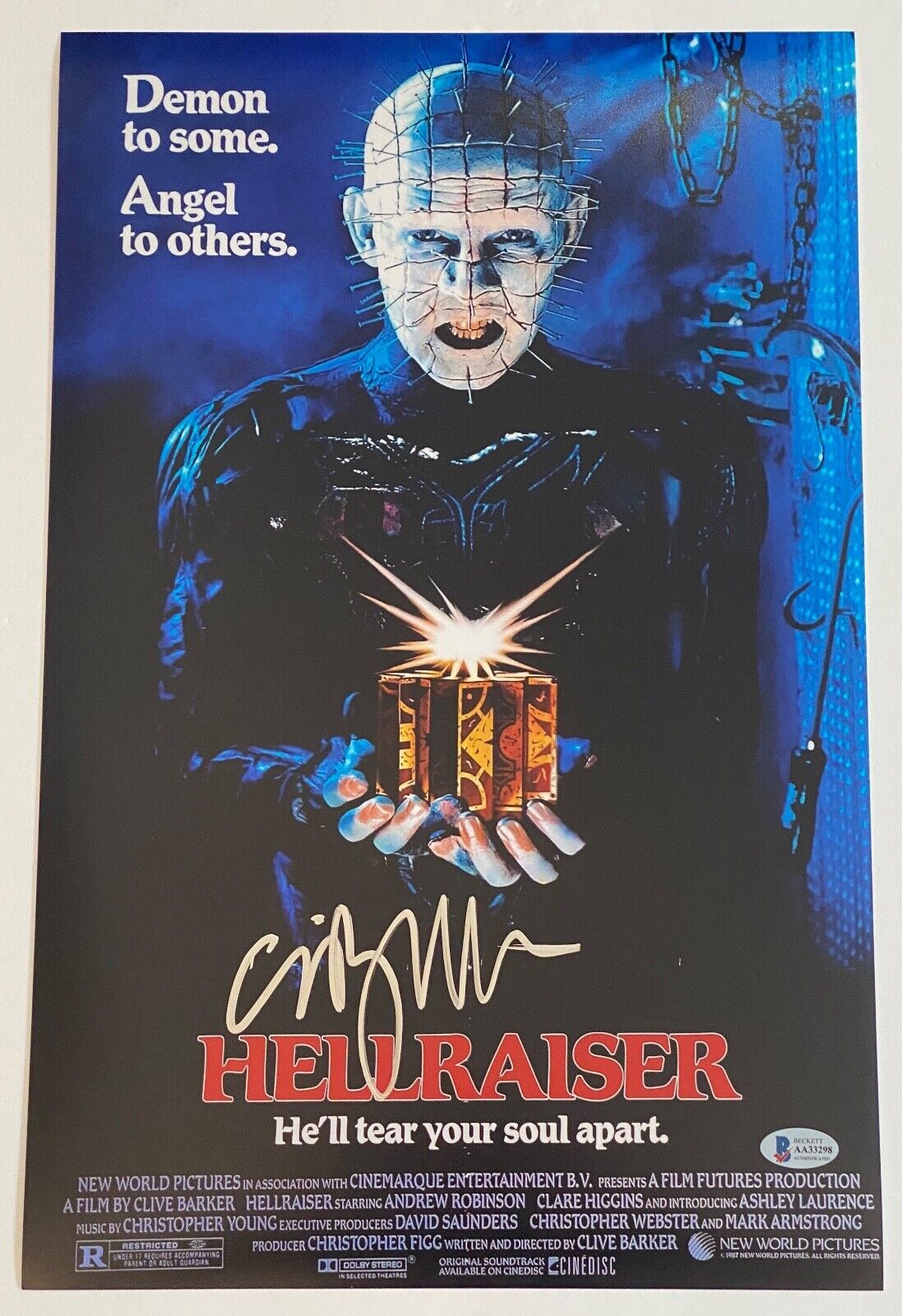 Clive Barker Signed Autographed Hellraiser 11x17 Movie Poster Photo Poster painting Beckett COA