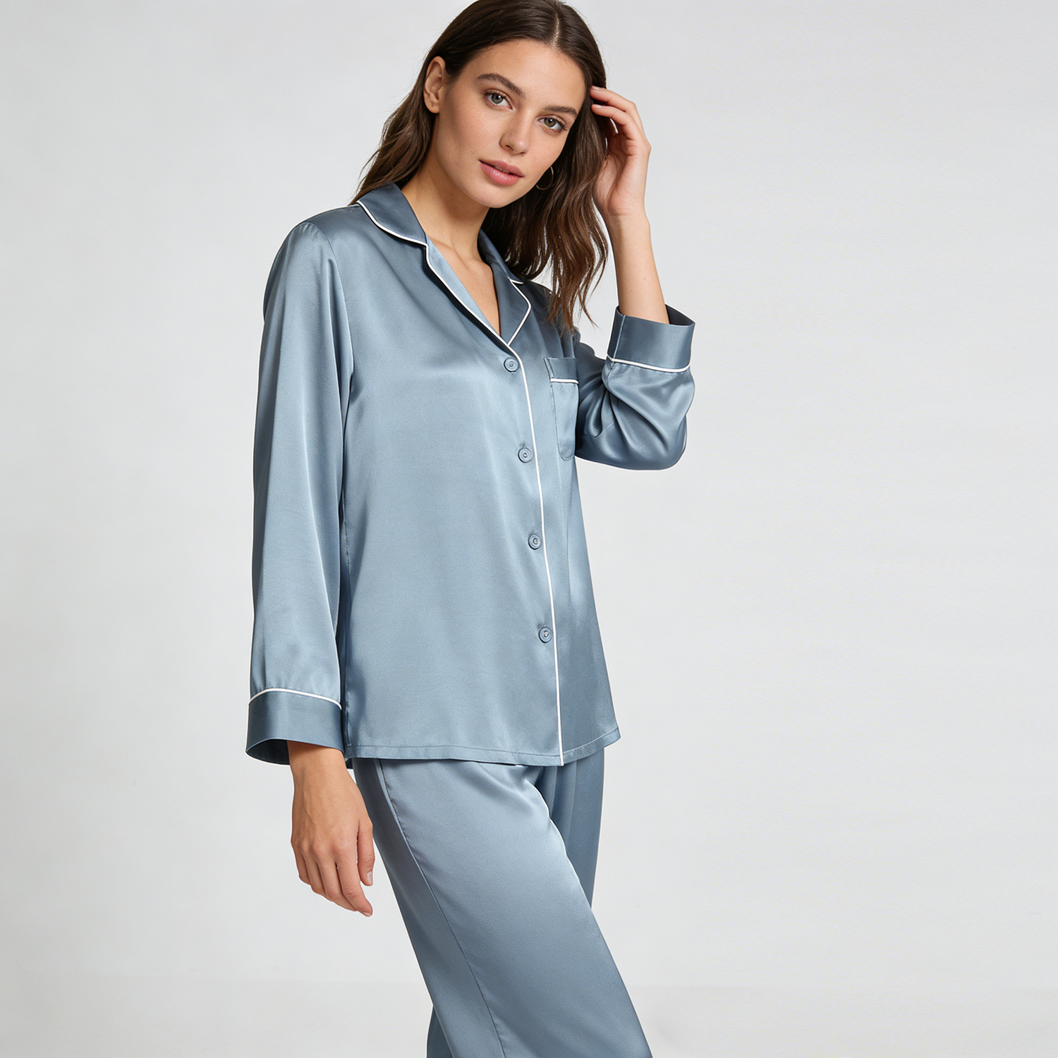 Luxury  Women's 100% Mulberry Silk Pajama Set REAL SILK LIFE