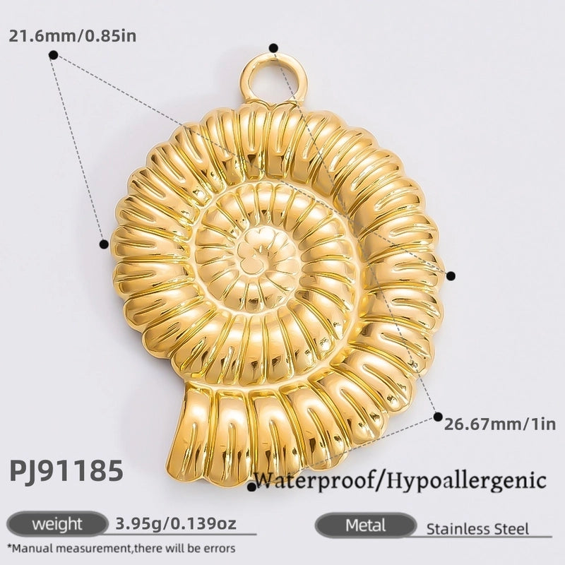 1 Piece 304 Stainless Steel Devil’s Eye Conch Heart Shape Jewelry Accessories Pendant