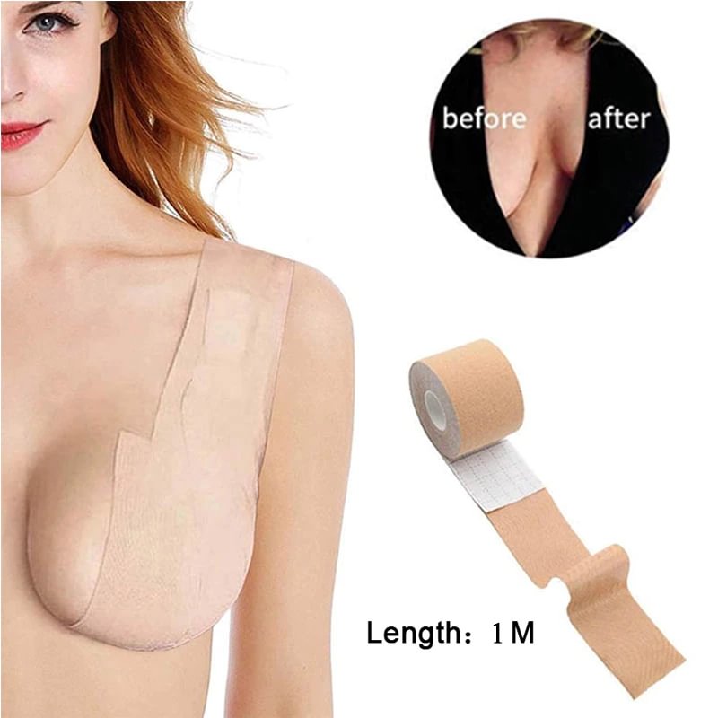 Uaang 1 Roll Women Push Up Bras For Self Adhesive Silicone Breast Stickers Strapless Body Invisible Bra DIY Breast Lift Up Boob Tape