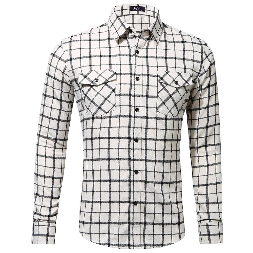Plaid Flannel Shirt Jacket For Men