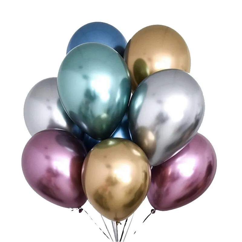 10pcs 12inch Metallic Balloons Metal Latex Balloon Birthday Party Decoration Wedding Balloons gold inflatable helium Balloon