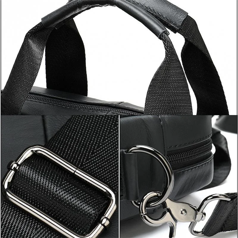 Premium Quality Fine Stitching Dual Top-Handled Adjustable Strap Business-Use Sling Bag