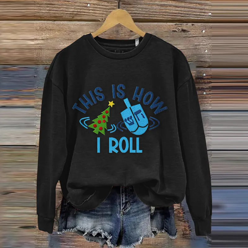 This Is How I Roll Christmas Print Casual Sweatshirt