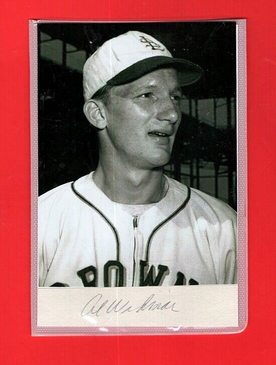 1948-51 AL WIDMER-ST LOUIS BROWNS 4X6 AUTOGRAPHED CUT W/ GLOSSY Photo Poster painting-(d.2005)