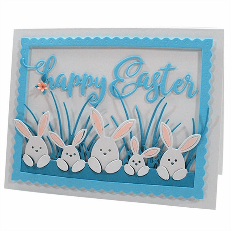Easter Rabbit Family Metal Cutting Dies Stencil for DIY Scrapbooking Photo Album Embossing Paper Cards Crafts Die cuts