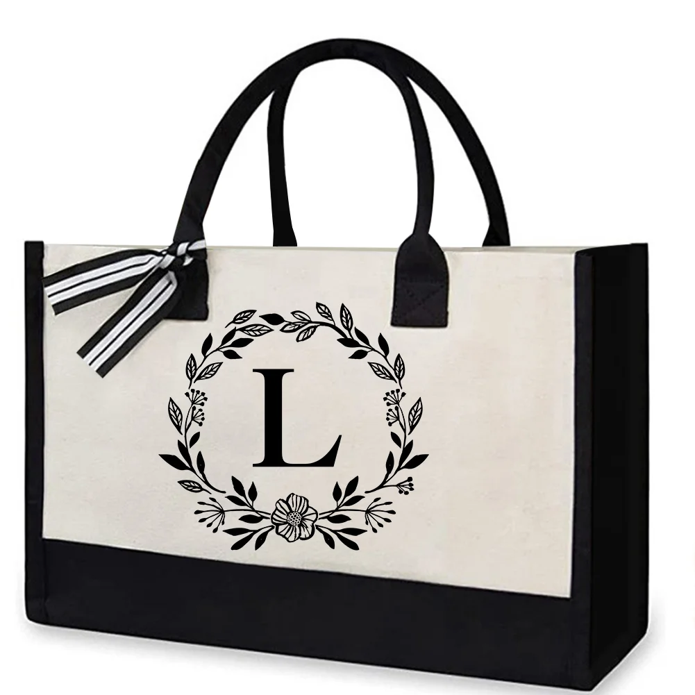 Canvas Shopping Bag - Alphabet L