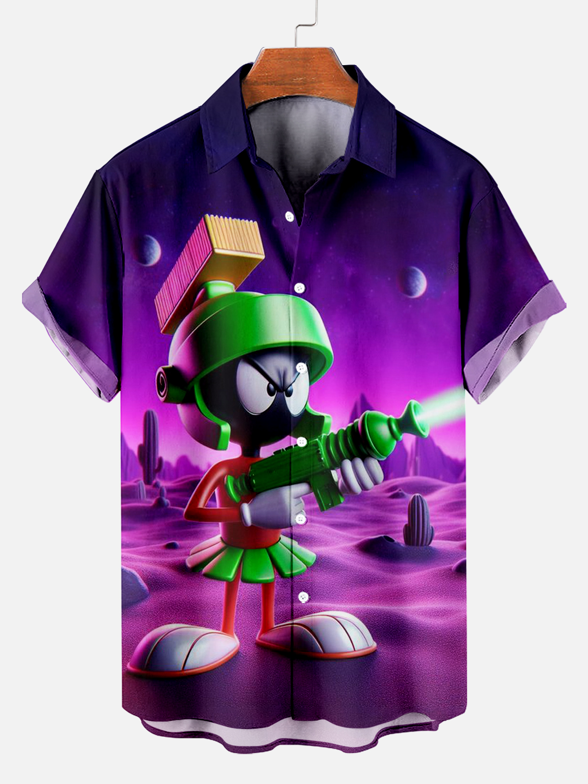 Retro Cartoon Warrior Short Sleeve Shirt PLUSCLOTHESMAN