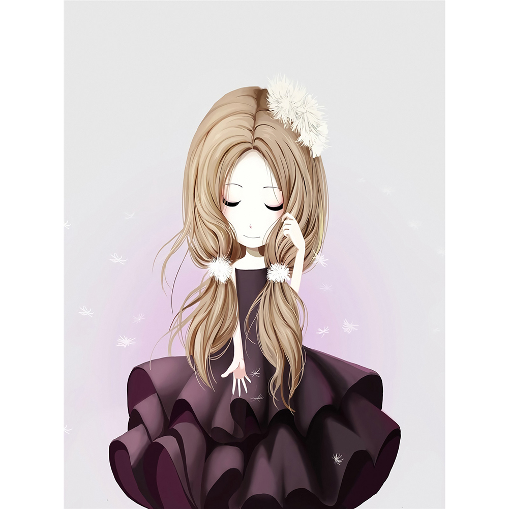 

30*40CM - Round Drill Diamond Painting - Dandelion Girl, 501 Original