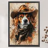 Cowboy Dog 11CT 3 Strands DIY Counted Cross Stitch Kit Large Size 40x60cm Cross Stitch Patterns Arts Craft Kits for Beginners Adults Home Decor