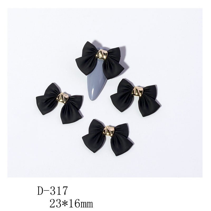 Nail Decoration Tips Bowknots Designs Alloy With Exquisite Jewelry Paint Ribbons 5 Pcs/Set For Beauty Salons