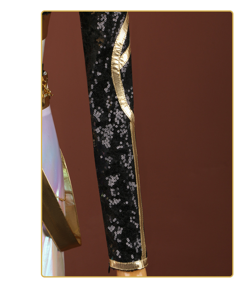 Tegooe Huntrix Zoey Cosplay Costume Wig for Women - Demon Hunter Uniform - BlackWhite Golden - S-3XL