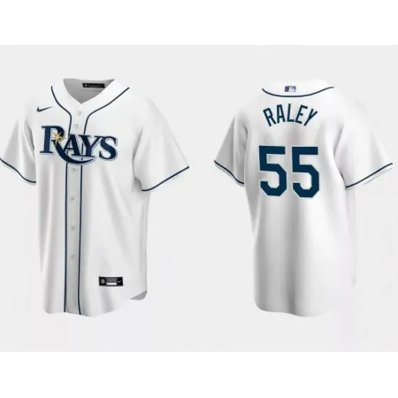 Men's Tampa Bay Rays #55 Luke Raley White Cool Base Stitched Baseball Jersey