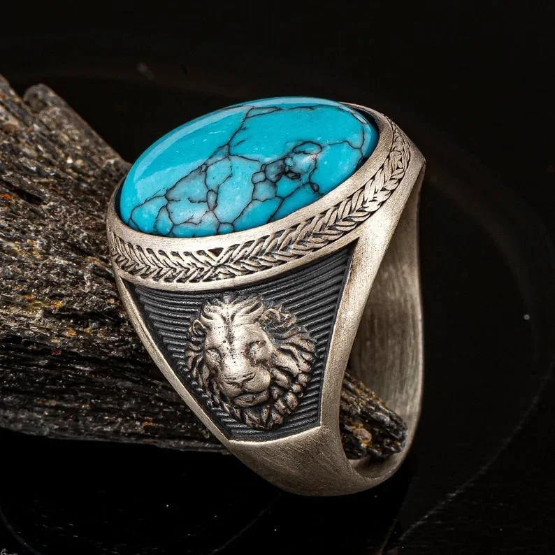 🔥Last Day 75% OFF🎁Lion Turquoise Ring