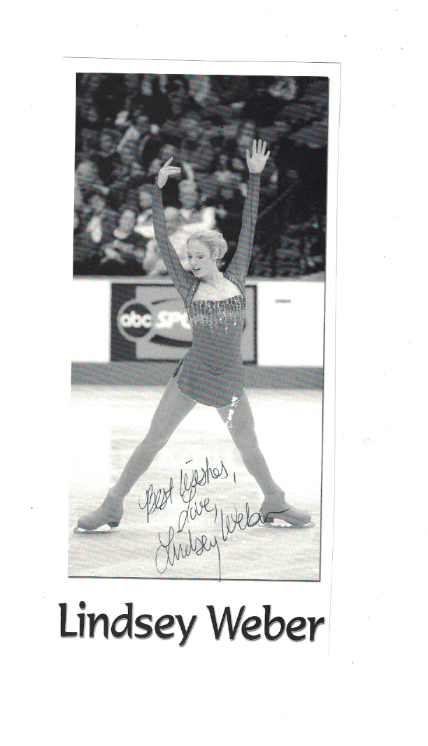 Lindsey Weber USA Figure Skating Signed Photo Poster painting Card W/Our COA B