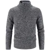 Winter Men's Fleece Thicker Half Zipper Sweater