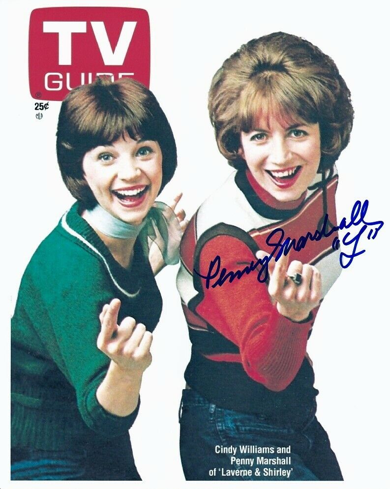 PENNY MARSHALL signed LAVERNE SHIRLEY 8x10 w/ coa FANTASTIC TV GUIDE COVER POSE