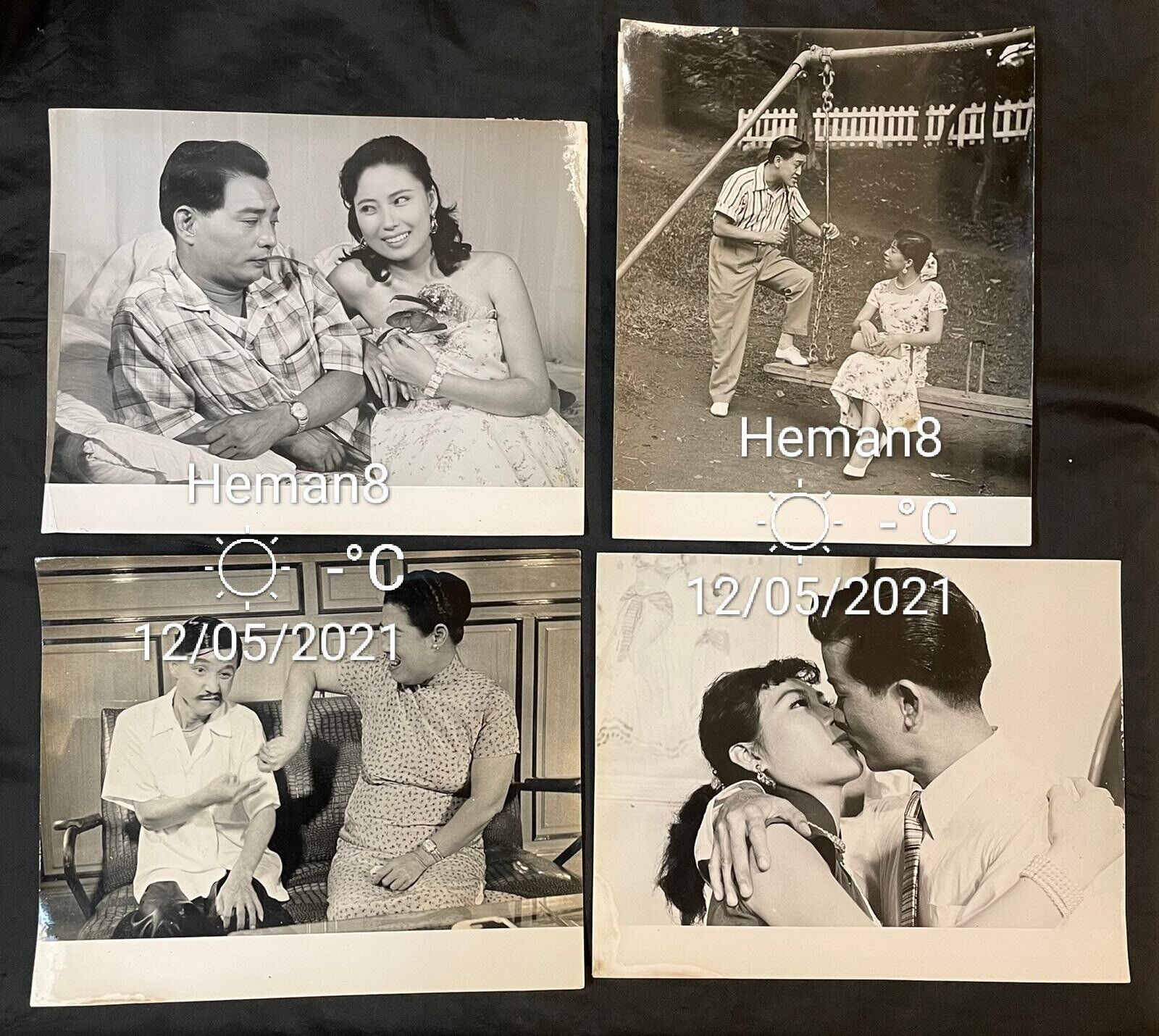 Rare 50's/60's China Taiwan Chinese amoy movie lobby Photo Poster painting x 4